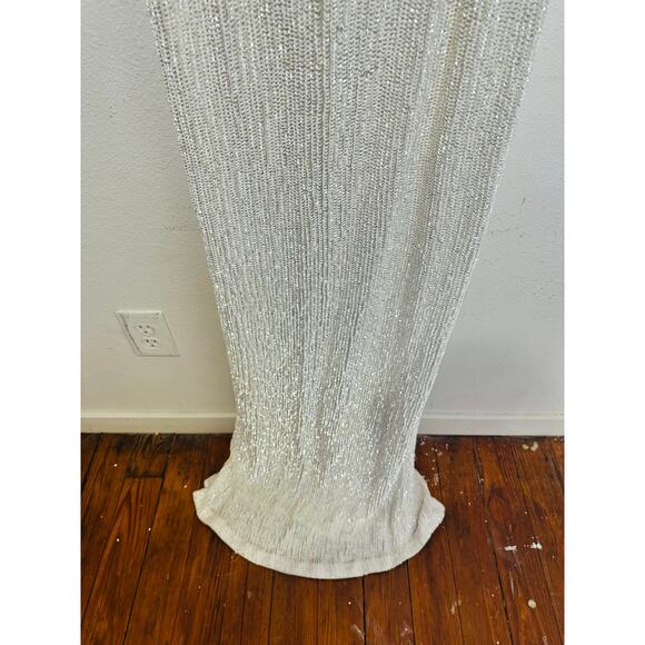 NWT RETROFETE Women's Moonglow White Katya Revolve Sequin Maxi Dress Size Large - Picture 15 of 15